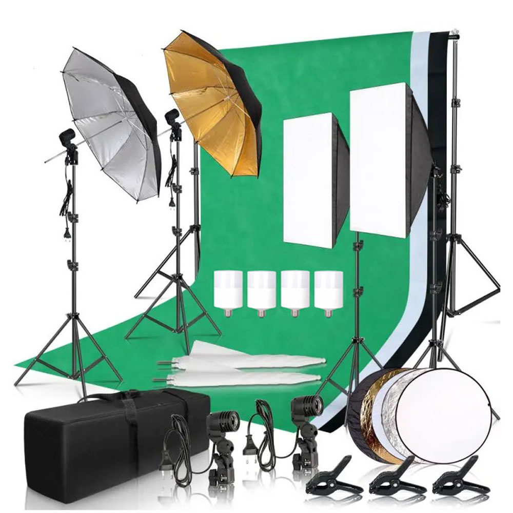Photography Lighting And Backdrop Kits - Kit di Illuminazione per Studio Fotografico