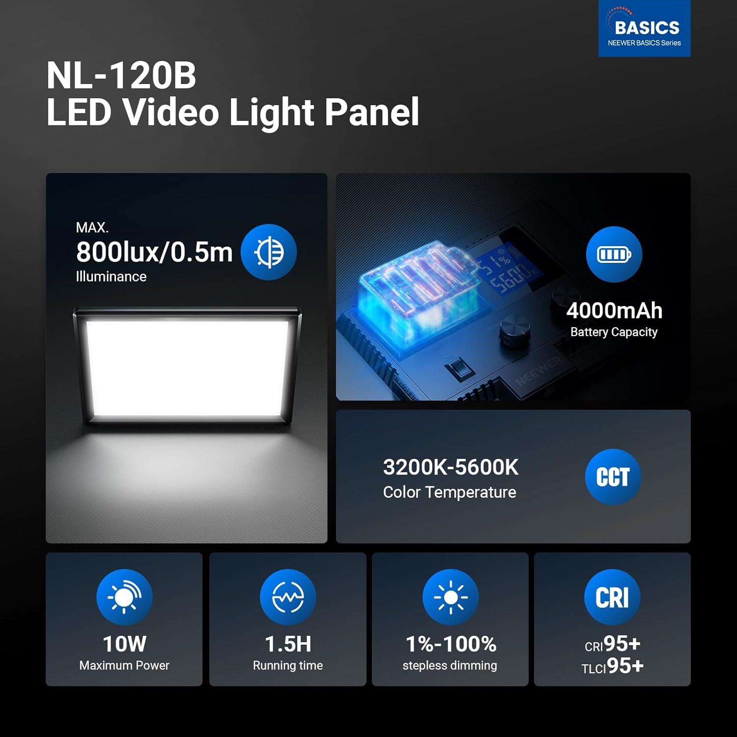 Pannello LED NEEWER Basics 9 p - Photography Lighting Basics recensione e prezzo