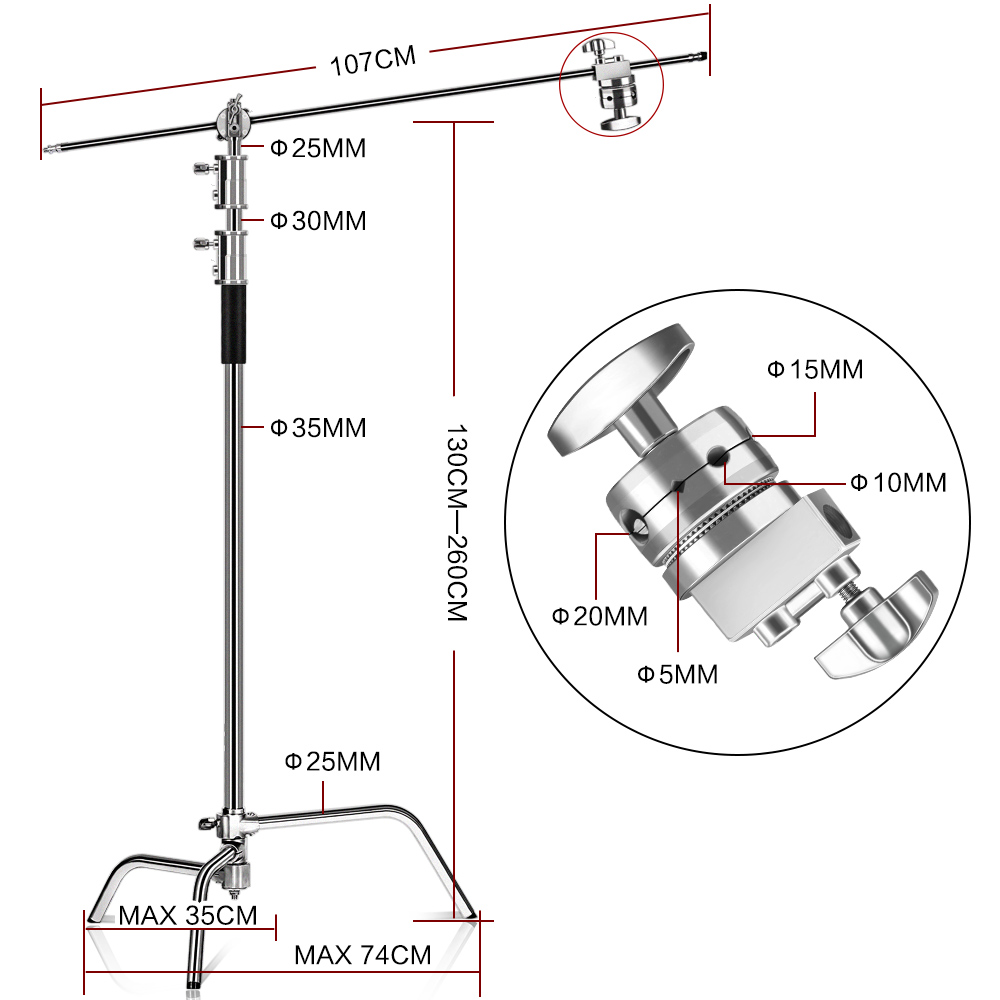 Supporto per fotografia con su - Boom Arm Stand recensione e prezzo